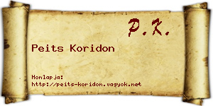 Peits Koridon névjegykártya